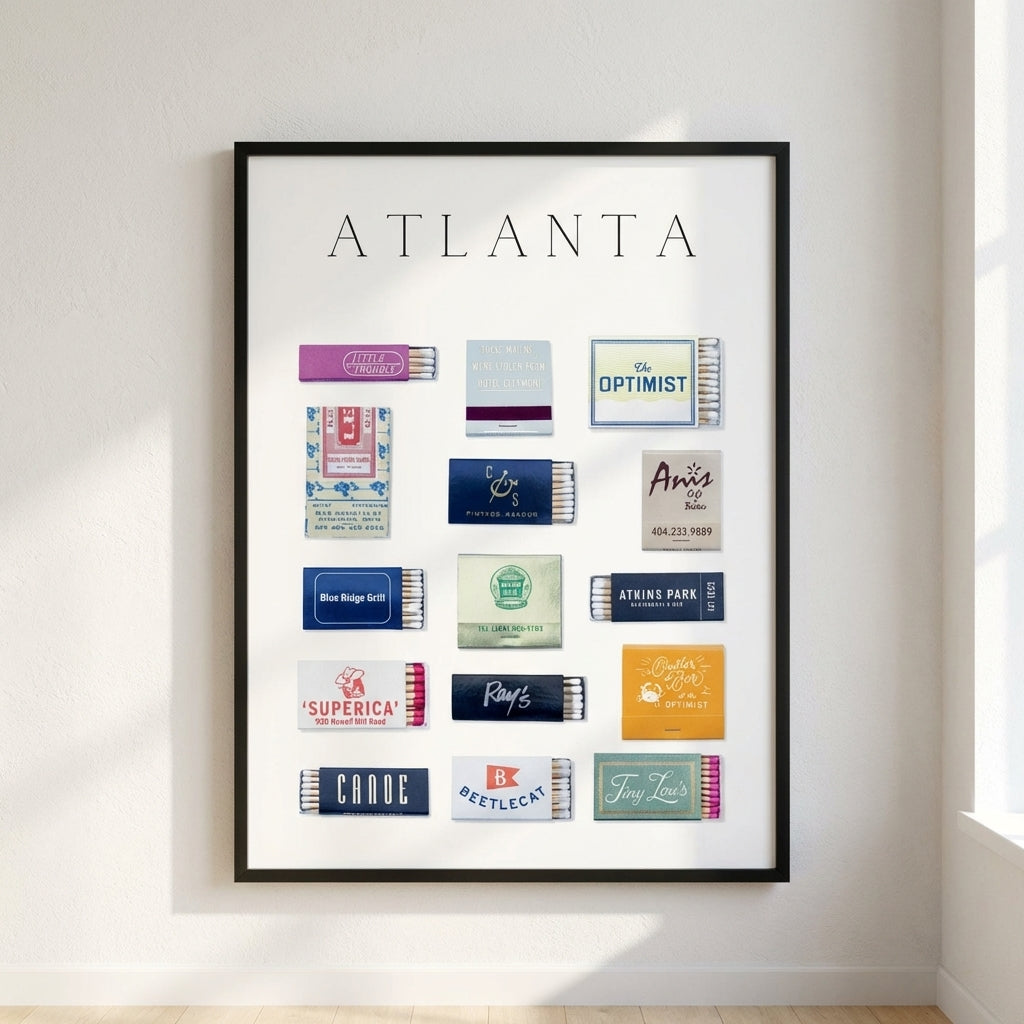 Atlanta Framed Matchbox Print