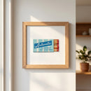 Detailed shot of the 'Automatic Seafood and Oysters' framed poster on a neutral wall, highlighting micro-texture and natural lighting.