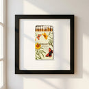 Framed Champagne Bar print hanging on a white wall in a cozy living space, illuminated by soft natural light, showcasing matte and glossy paper finish.