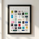 Vivid view of Charleston Matchbox Print in a cozy room, highlighting rich wooden frame, size, and detailed craftsmanship with warm lighting.