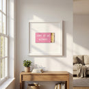 High-resolution view of Co Op Froze framed print in a cozy room, mounted on white wall with soft natural lighting highlighting details.