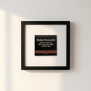High-quality framed Sparks Steak House Matchbox print on white wall, captured in a warm, inviting natural light setting.
