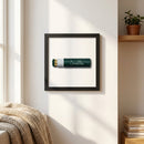 Stylish Sorelle framed print in a bright living space, showcasing detailed texture and sleek black frame in warm natural light.