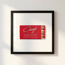 High-resolution photo of Craig’s LA framed poster on white wall, illuminated by natural light, featuring elegant ayous wood frame and textured print.
