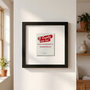 10x10 inch square El Coyote L.A. framed print in a warm living room, wall-mounted with natural-toned wood frame and soft natural light.