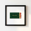 Framed Felice print of New York City hanging on a white wall in a cozy, natural-lit room, emphasizing warm tones and crisp details.