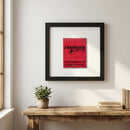 Professional product shot of Frontier Lounge Framed Print on a white wall, showcasing its thick matte black wooden frame in a warm, inviting environment.