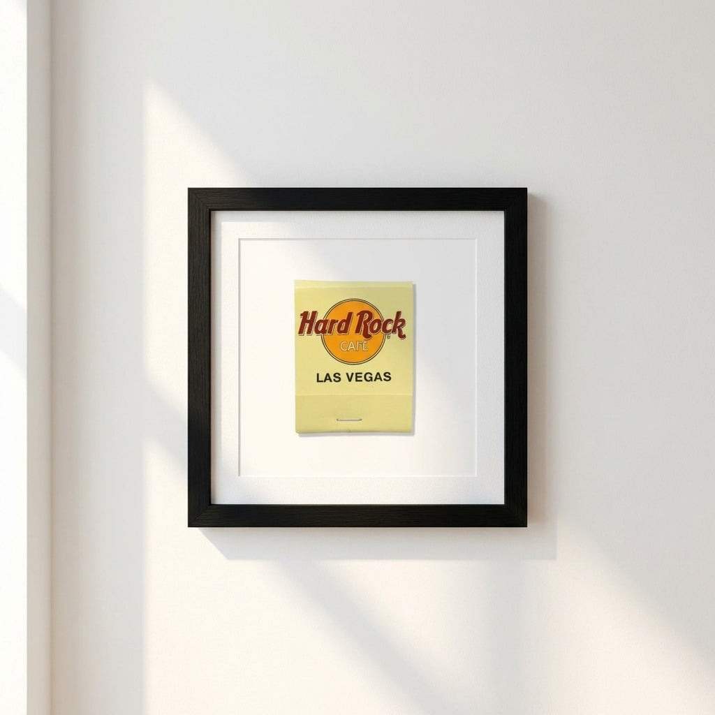 Professional product shot of the Hard Rock Las Vegas framed print on white background, highlighting detailed textures and warm lighting.
