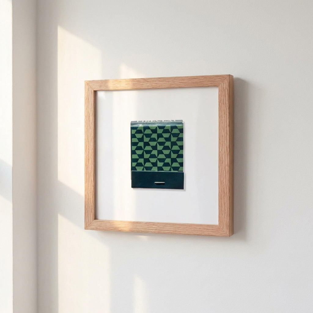 High-resolution image of Hotel Washington poster in a cozy setting, emphasizing natural wood frame and warm, inviting ambiance.