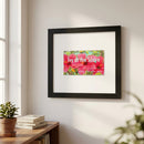 Portrait orientation 'Ivy at the Shore' framed print on white wall in a warm, lived-in home setting, emphasizing texture, quality, and cozy ambiance.