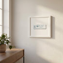 Vivid scene of 167 Raw Framed Print in a warm, inviting living room setting with natural sunlight highlighting the textured wood frame.