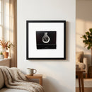 Framed 'Time' poster on a white wall in a cozy natural setting, showcasing high-quality materials and warm natural lighting.