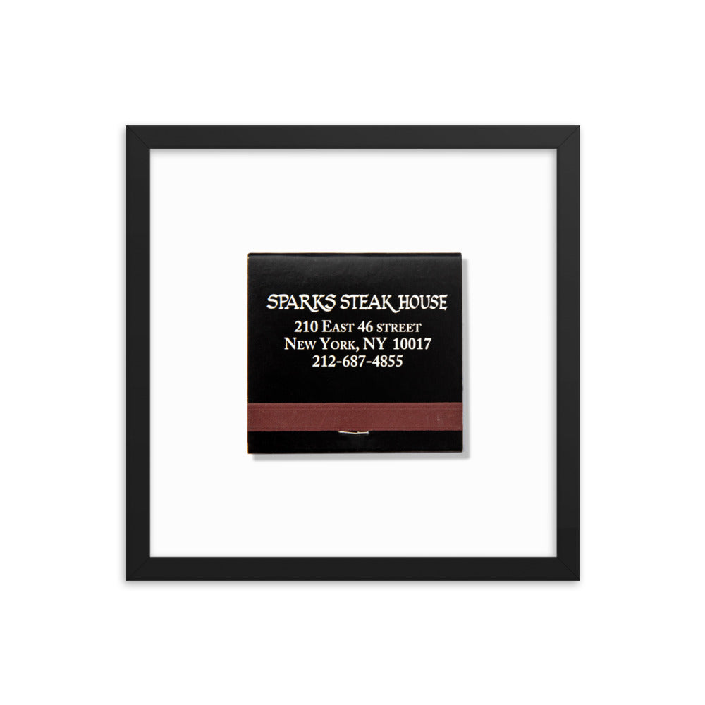 Sparks Steak House Matchbox Framed Print