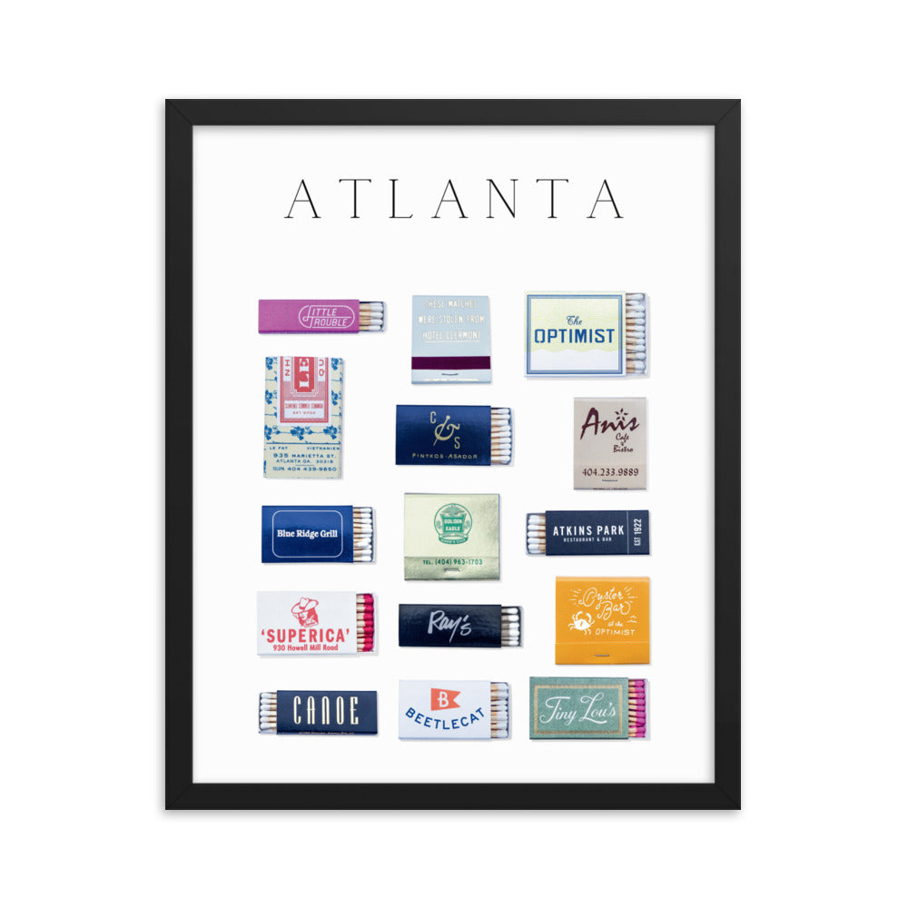 Atlanta Framed Matchbox Print