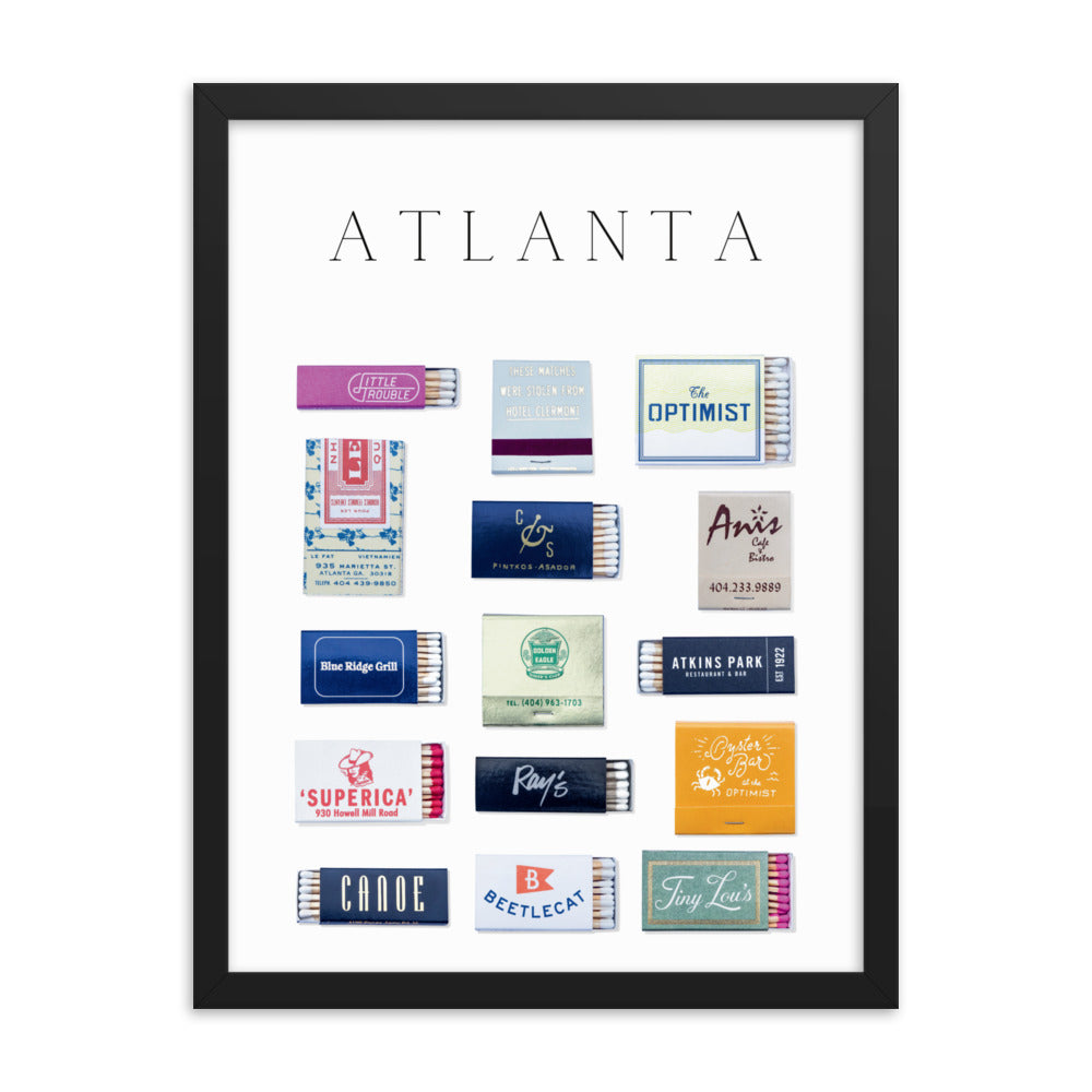 Atlanta Framed Matchbox Print