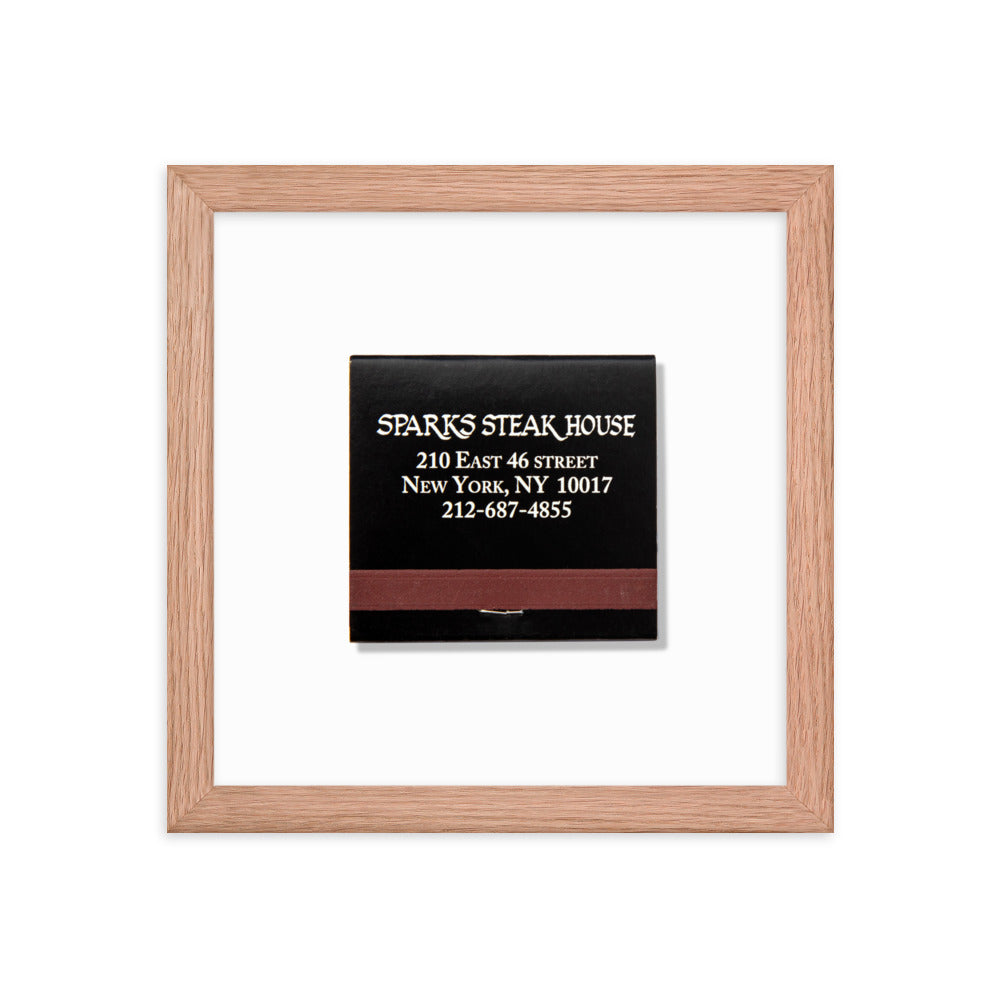 Sparks Steak House Matchbox Framed Print