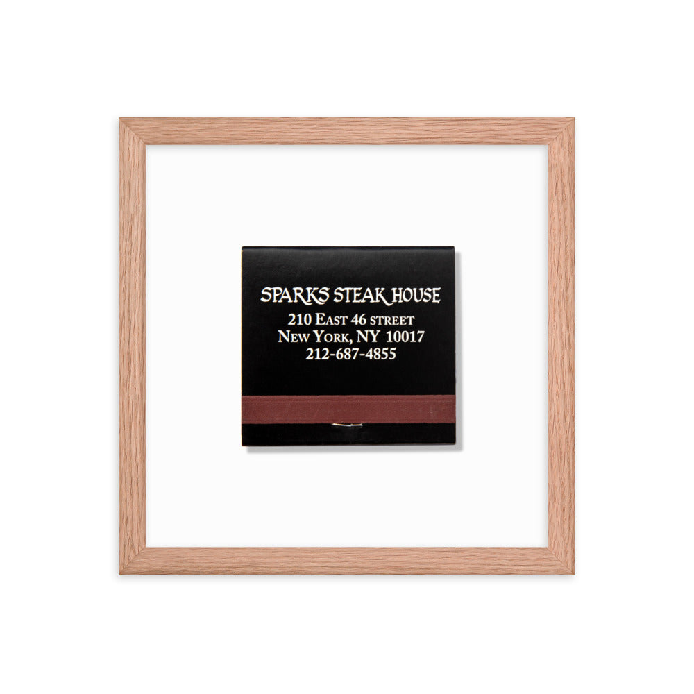 Sparks Steak House Matchbox Framed Print