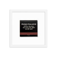 Sparks Steak House Matchbox Framed Print