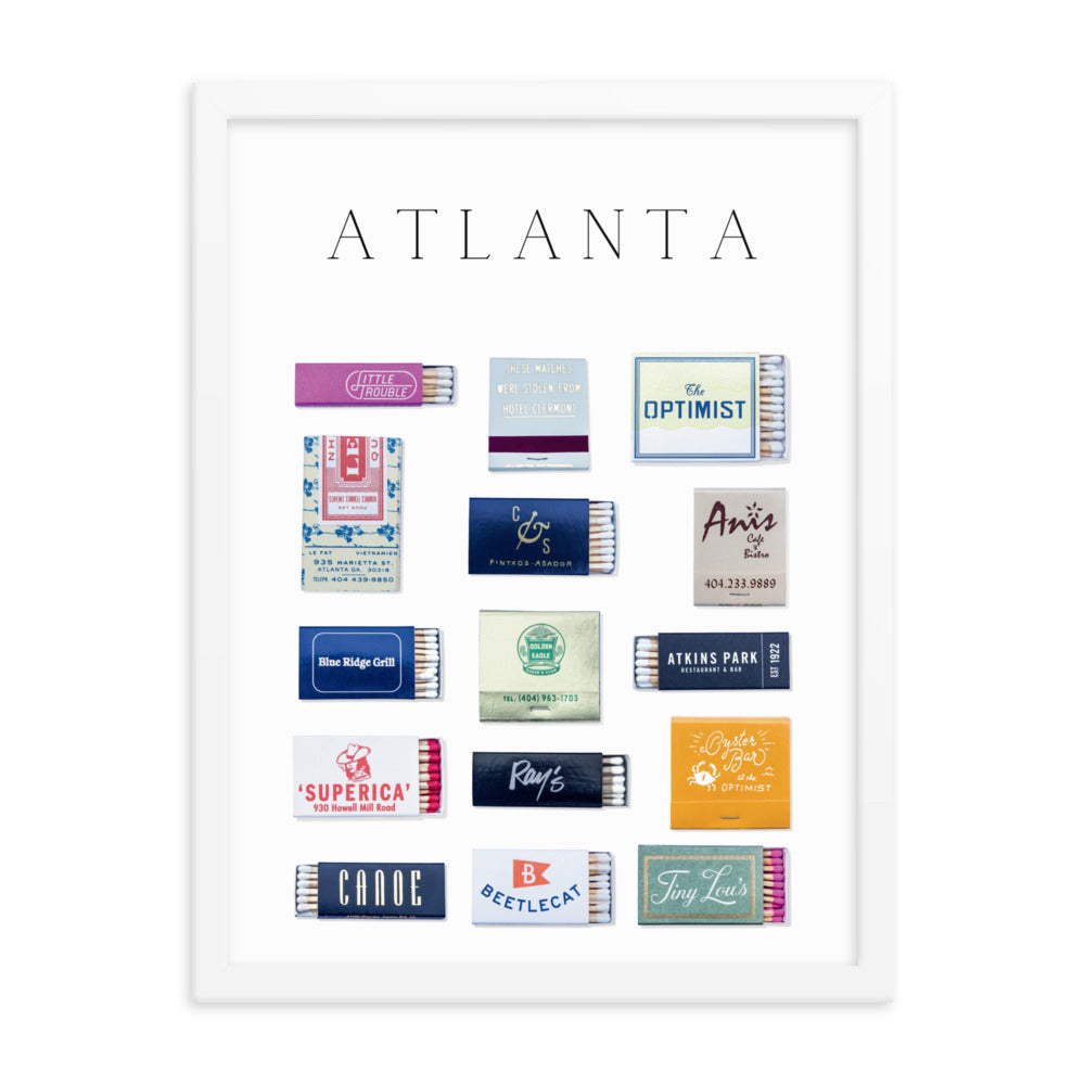 Atlanta Framed Matchbox Print