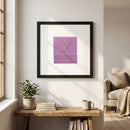 Warm and inviting lifestyle setting with 'Prunella' framed poster on white wall, highlighting textured paper and elegant design in natural light.