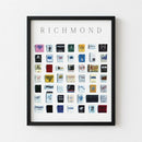 Elegant Richmond Vintage City framed print displayed on a white wall in a cozy setting, illuminated by natural soft light.