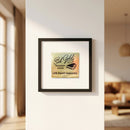 Professional image of Sid Gold’s framed poster on a white wall with warm lighting, showcasing its high-quality paper and wooden frame.