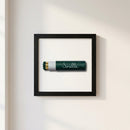Elegant Sorelle framed print displayed on a white wall with natural daylight highlighting its black wooden frame.