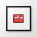 High-resolution image of 'The Dutch NYC' framed poster in a gallery setting, highlighting surface textures, craftsmanship, and natural shadow effects.