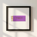 Full-body view of The Pearl Club framed poster against a white background in a stylish, inviting lifestyle space with warm sunlight.
